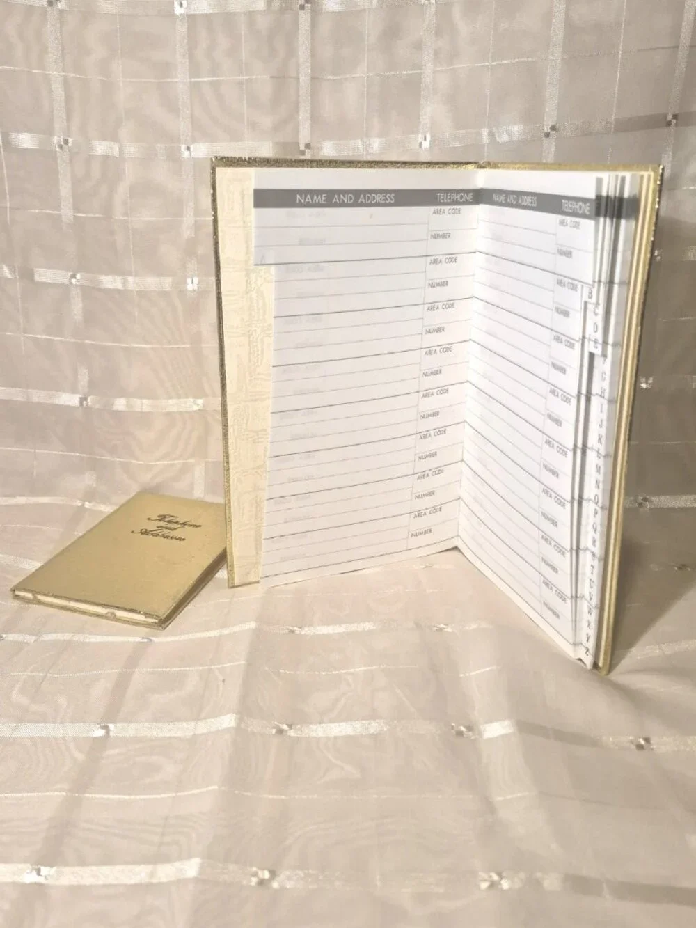 Vintage 2 Pack Telephone And Address Booklet Metallic Gold Design
